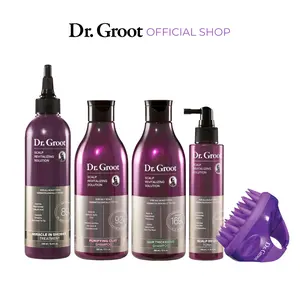 Dr. Groot Strength & Smoothness Scalp Bundle for Fuller Hair Conditioner Haircare Shampoo Clay, Cleansing Set