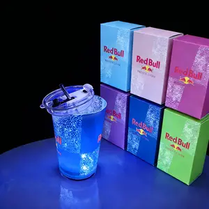Red Bull Creative Bar Party Luminous LED 14oz Cup Customizable Color Option with Free Straw Lid & Exclusive Perks Easy Cleaning