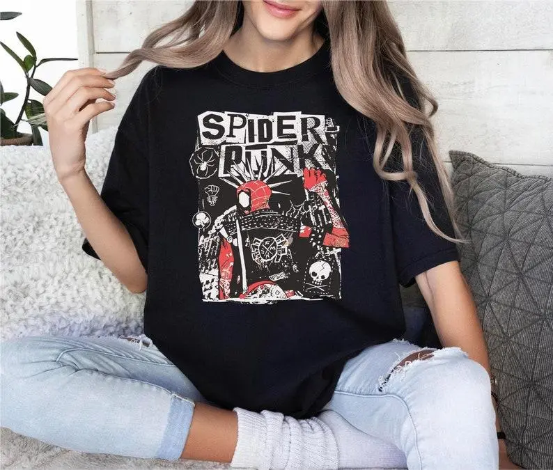 Spider Punk Shirt, Spiderman Sweatshirt, Spider Boy T-shirt, Spider Girl Tee, Punk Hero Shirt, Spiderman Across The Spider-Verse Tee