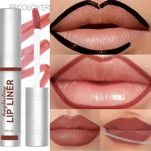 Peel Off Lip Liner Pencil Lippie Pencil Matte Dye Liquid Lipstick Waterproof Long Lasting Tear-Off Lip Gloss Makeup Tattoo Mask Lip Gloss Cosmetics