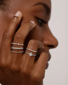 Tewiky Stackable Rings for Women, Dainty  Rings Set Thumb Fashion Thin Cubic Zirconia Simple Unique Statement Ring Pack Women Jewlery 6/7/8/9/10