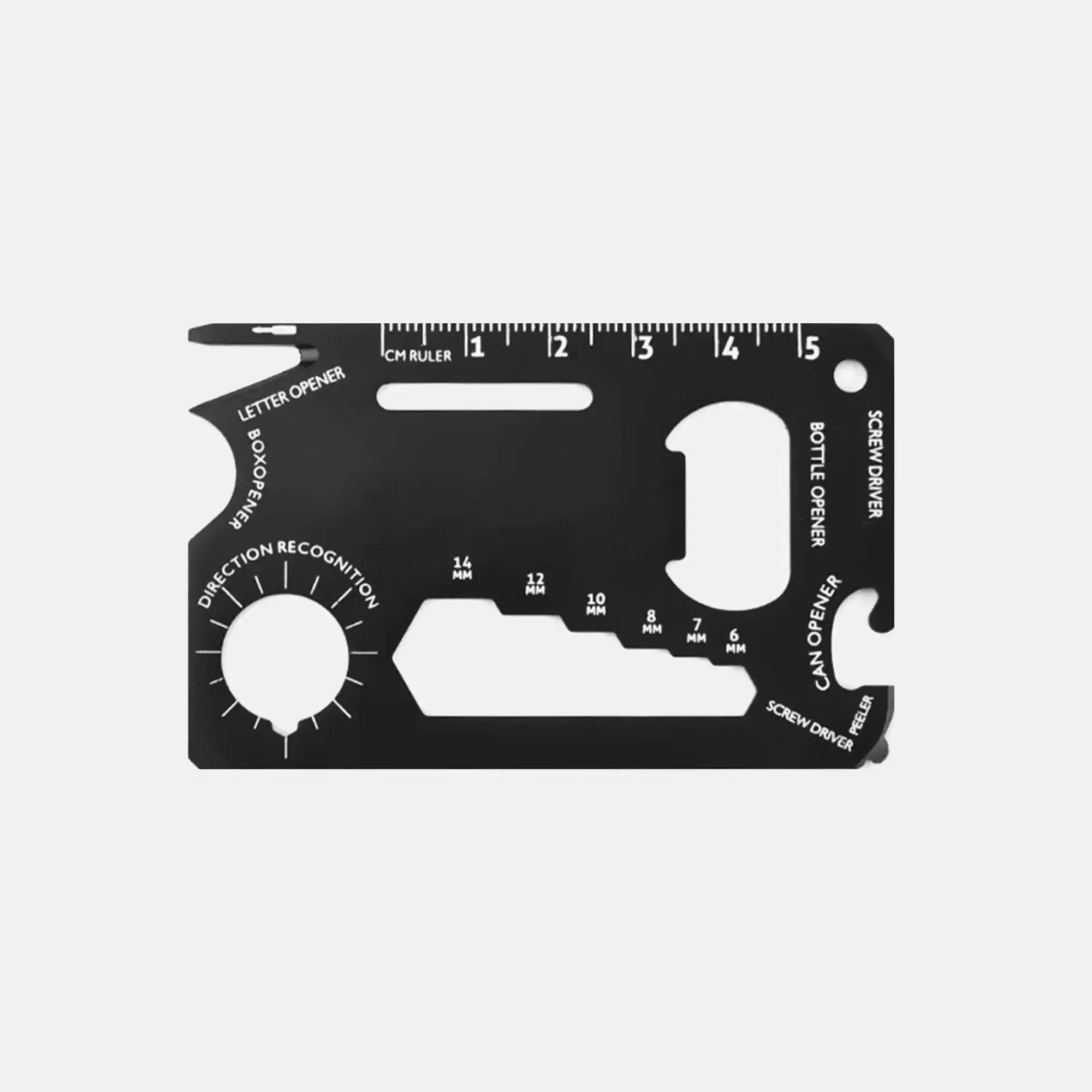 Shuffle Credit Card Multi Tool, Wallet Size EDC Multitool with Screwdriver, Bottle Opener, Can Opener, Wrench, Ruler and Letter Opener, 1 mm Slim Pocket Tool, Stocking Stuffer Gift for Men