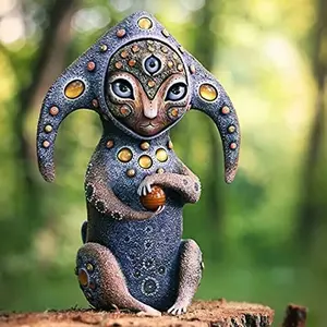 New Creature Fantasy World Resin Statue Home Decoration Handmade Three-Eyed Alien Garden Ornament Decorative Craft Gift