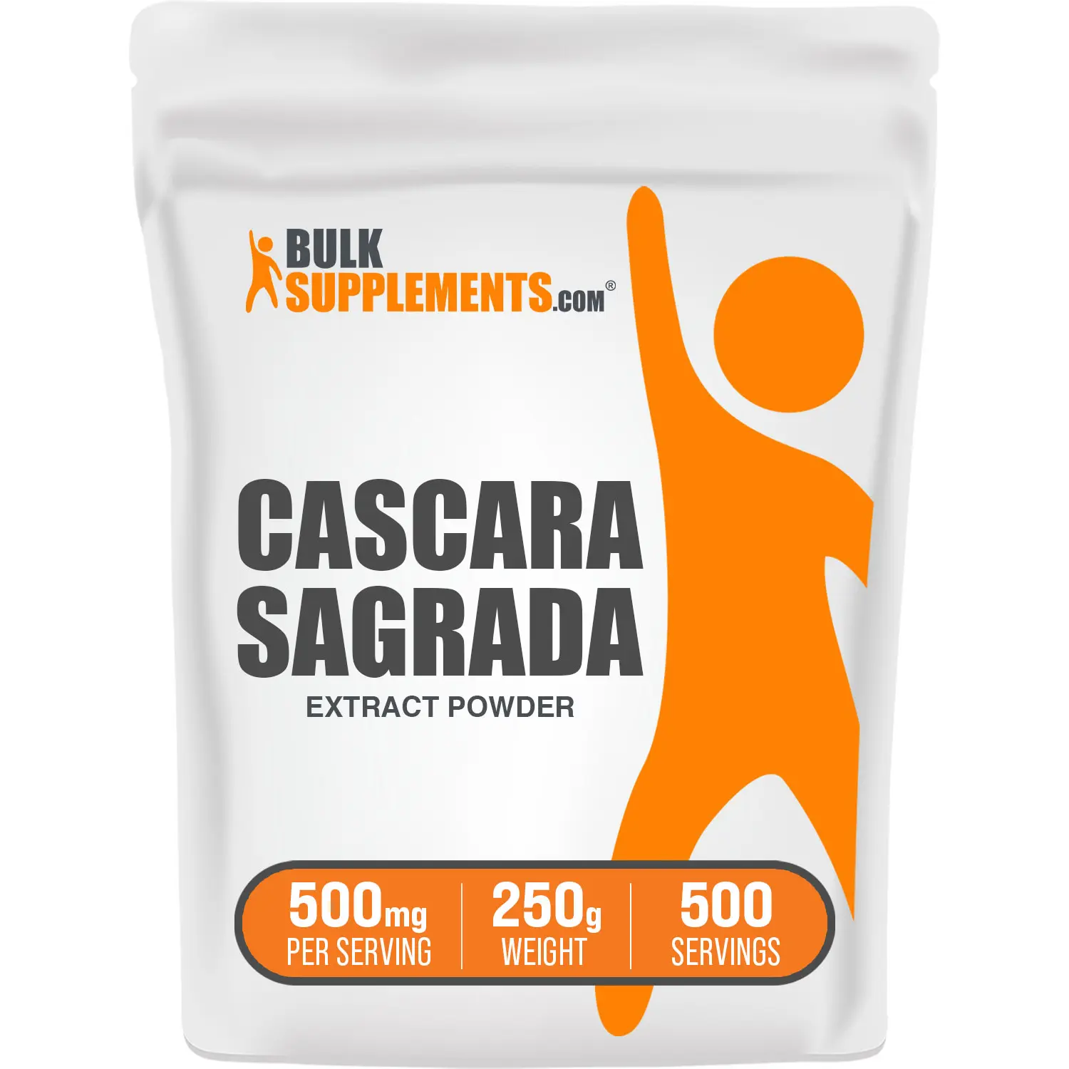 BulkSupplements Cascara Sagrada Extract Powder - Edible - Natural Antioxidants - Cascara Sagrada Bark Extract - 250g - 500mg per Serving