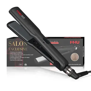 Professional Hair Straightener & Curler 2 in 1 Dual Voltage Curling Iron with 3D Floating Plates 1.25 Inch Ceramic Ionic Flat Iron for Styling Comfort LED Display Temperature Settings Mother's Day Gift