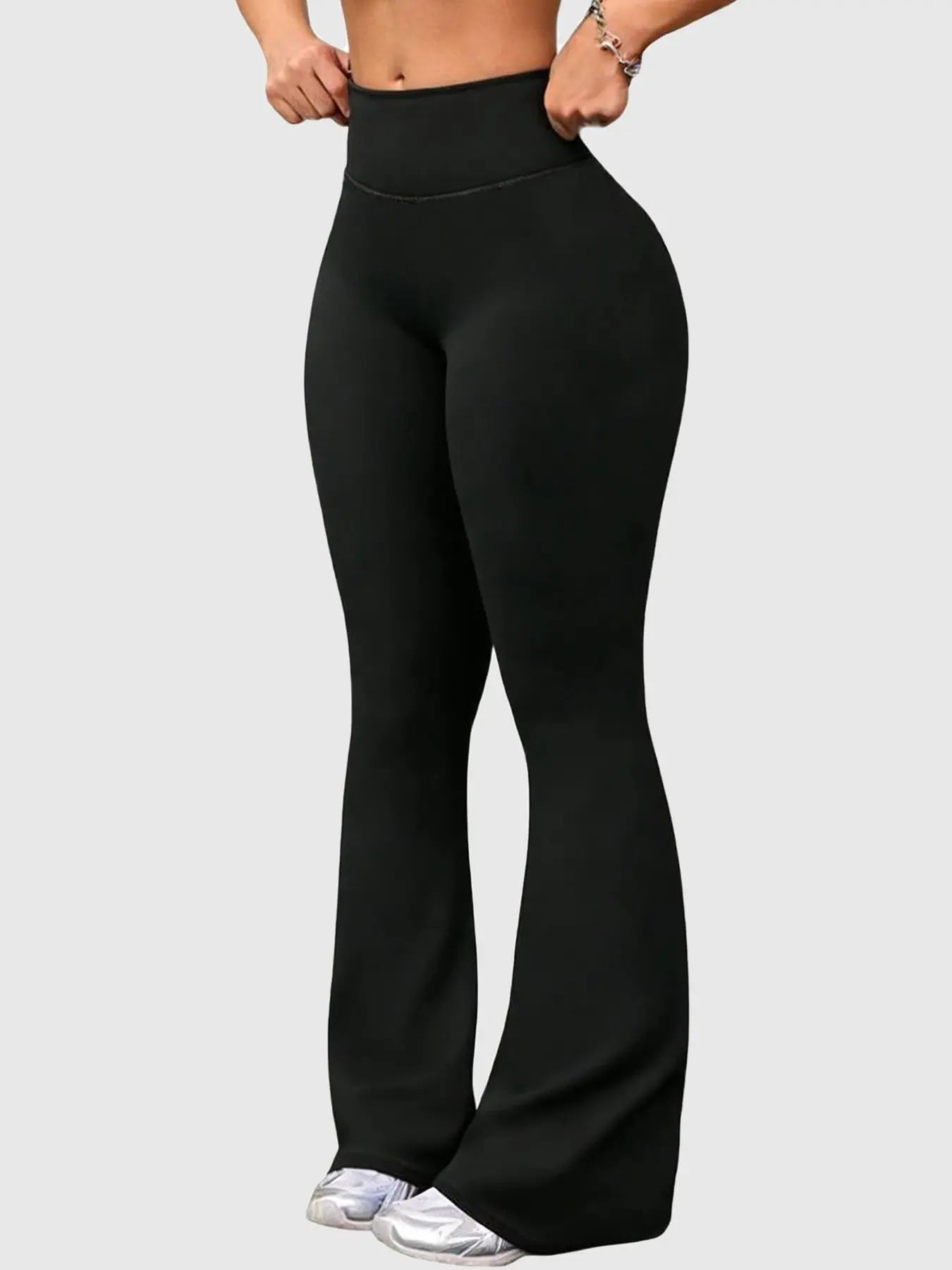 Women's High-Waisted Plain Bell Bottom Sport Yoga Pants, High Waist High Stretch Leggings, High Waist Activewear, Ideal for Outdoor Activities, Gym, Daily Wear, All Seasons