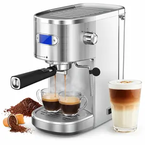 COWSAR Espresso Machine 20 Bar, Semi-Automatic Coffee Maker with Milk Frother Steam Wand, Nespresso Capsule Compatible, 45 oz Removable Water Tank for Cappuccino, Latte, Home, 1350W, Cream White summerwins