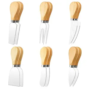12Pcs Cheese Knives, Wooden Handle Cheese Knife Set for Charcuterie Board, Mini Steel Stainless Cheese Cutter, Spreader, Fork for Party Wedding, Charcuterie Accessories Kitchenware - Home Improvement.