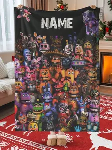 Customized Name Blanket - Five Nights at Freddy's - FNAF Rug - Personalized Blanket for Newborns - Adult Gift - Bedding