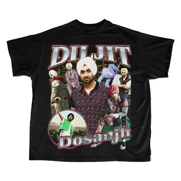 Diljit Dosanjh Vintage Punjabi Singer Graphic T-Shirt Crewneck Clothes