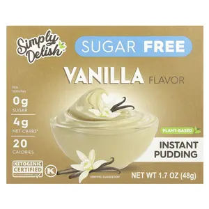 Simply Desserts Plant-Based Instant Pudding, Sugar Free, Vanilla, 1.7 oz (48 g)
