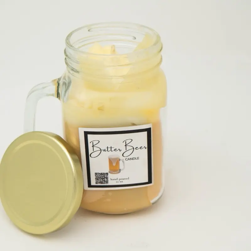 Butterbeer Candle – Bourbon Butterscotch Mug Candle | Handmade Wizard-Inspired Candle for Harry Potter Fans