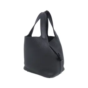 Pre-owned HERMÈS Calfskin Shoulder Bags Hermes Picotin Rock Monochrome PM Taurillon Clemence Bag