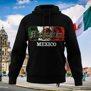 Mexico States Design Black Hoodie MEX01A