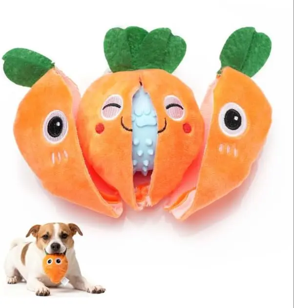 Squeaky Easter  Toys with Ball, 3-in-1 Plush Cute  ,    with 3 Layers, Dogs Puzzle Pet  for  Cleaning, Puppy Enrichment Toys for Small and Medium Breed