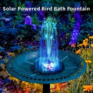 Solar Fountain Light with Lamp, Portable Floating Solar Water Feature, Ideal for Garden Pool Pond Outdoor Decor, Rechargeable Battery Included