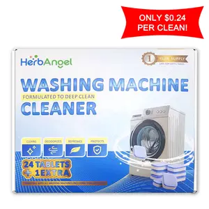 【1-Year Supply】Washing Machine Cleaner Tablets for Pet Owners & Family, Deep Clean Descaler Removes Odor & Residue, Heavy Duty Formula for Front & Top Load, 25 Count Starter Pack outdoorfun