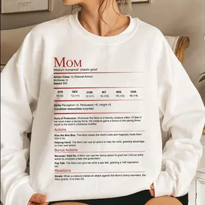 [Sale off up to 65%][Free Ship] D&D Mom Stat Block Shirt, Dunge0ns & Drag0ns Mom Gift, Mother's Day Sweatshirt, Gift for Her