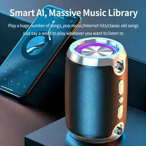 CLAISON Portable Bluetooth Speaker with 20H Battery, RGB Lights, AI Voice Control, Deep Bass, Hands-Free Call, TF/USB Drive, Shoulder Strap – Ideal for Gaming & Outdoor Use