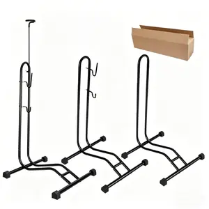 3-in-1 Bicycle Floor Stand, Freestanding Upright Bike Parking Rack, Space-Saving Storage for Mountain & Road Bikes, Fits Up to 29" Wheels