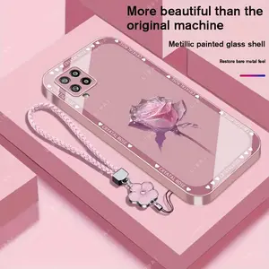 Suitable for [Galaxy A42 5g] Brand new premium phone case,  Free four-leaf clover lanyard，drop-proof and fingerprint-resistant，simple and elegant design，multiple colors available YM99