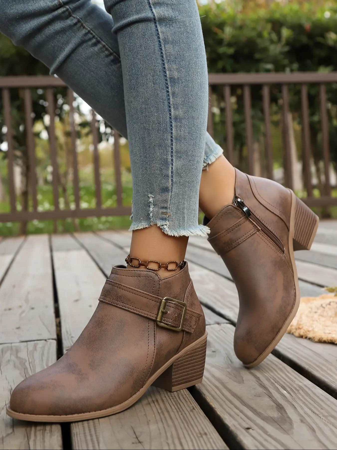 Women's Vintage PU Leather Boots, Square Heel Design, Boots With The Heels, Autumn/winter Fringe Pointed Toe Streetwear Boots, Classic, Winter Warm Shoes