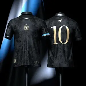 Premium El Pulga #10 Edittion Black Color Soccer Jersey, Vintage Streetwear Soccer Jersey, Perfect Gifts, Gifts Boyfriend, Sports Top, Gym Athletic Clothes