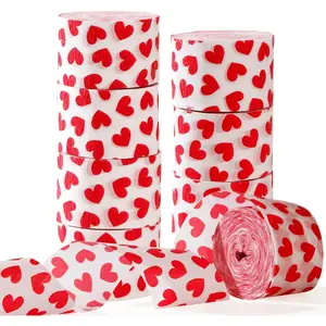 Party-Decorations Red Heart Streamers - 8 Rolls Special Night Galentines Crepe Paper Streamer Garland,Girl Romantic Wedding Anniversary