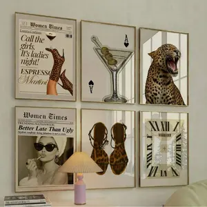 3pcs Frameless Retro Leopard 3 PiecesWall Set, Y2K Fashion Posters & Chic Animal Prints, Aesthetic Dorm Decor |   Gallery Wall Art, Vintage Decor, Dorm Essentials, Bedroom Decor, Gift