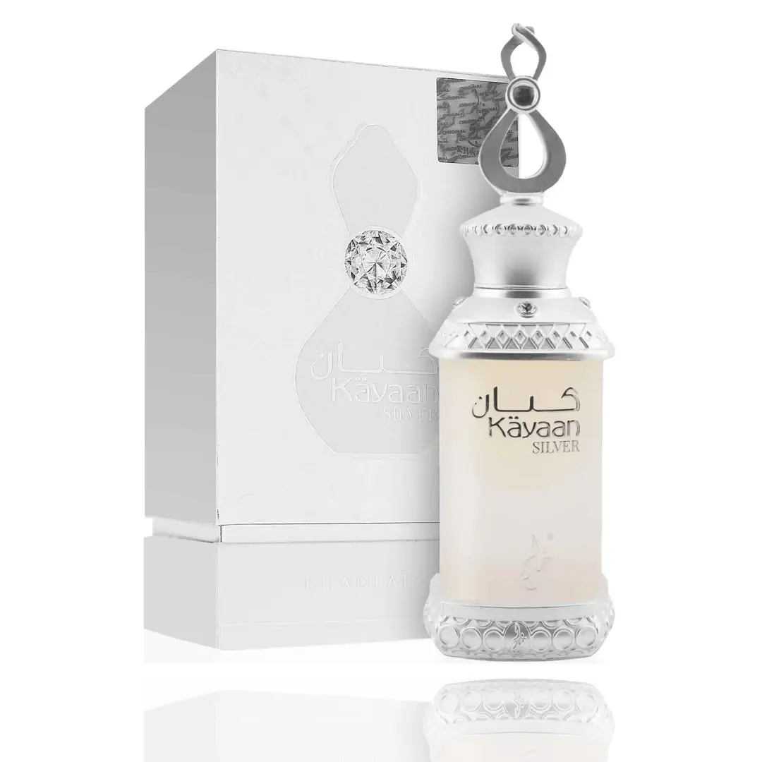 Khadlaj Kayaan Silver Concentrated Perfume Oil, 20ml Mini Travel-Size Unisex Fragrance with a Sophisticated Scent, Single Item