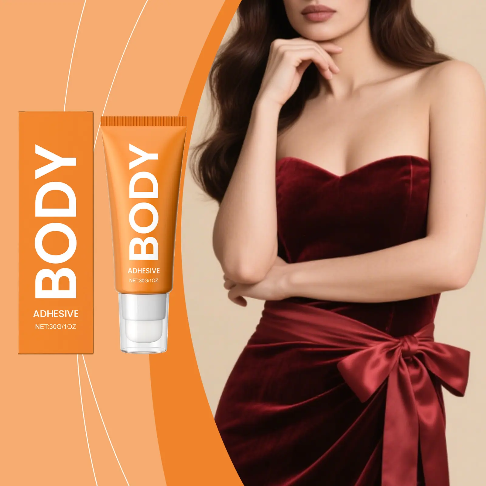 Body Adhesive Glue for Clothes, Liquid Fashion Tape for Cloth Breathable, Skin-friendly, Anti-slip, Sturdy