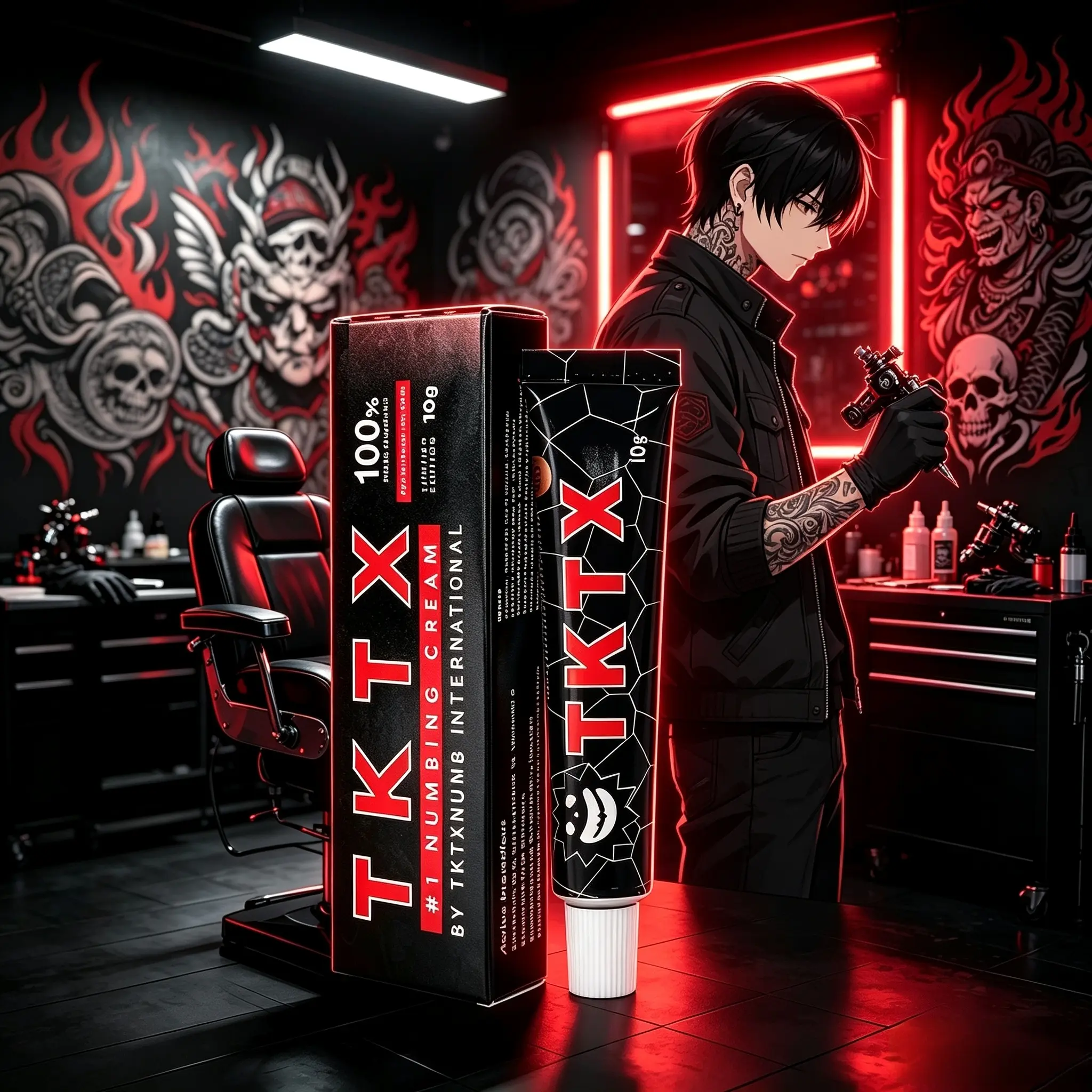 Limited Edition TKTX Tattoo Numbing Cream 10g | 100% Very Strong Topical External Cream Ideal for Tattoos,6-8 hour local relief， Laser Treatment, Body Wax, Brow Threading & Permanent Makeup，Maximum Strength Numbness Tattoo Cream