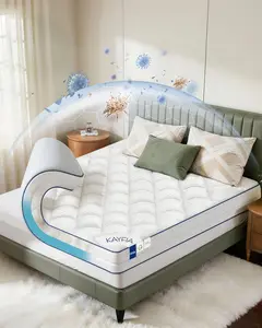 Kayfia 4 Inch Mattress Topper Queen/King - Integrated Dual Layer 2-in-1 Cooling Gel Memory Foam Pillow Top with Silver Ion Certification | Pressure Relief, Cool Sleep, Bed Upgrade | Fits Most Mattresses |The Best Gift, Mattress Toppers, Cooling Mattress T
