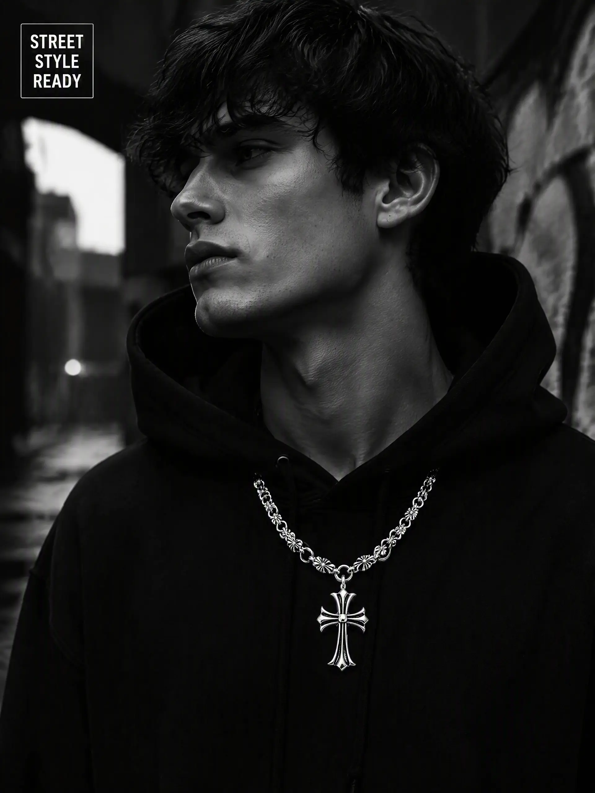 【Gift for Men & Women】1 trendy and fashionable cross pendant necklace, suitable for daily wear and on the street, and also a surprising and exquisite small gift, Casual Style Necklaces, Chain Necklace