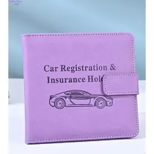 2026 New Leather Car Document Holder, Ultra-Thin PU Card Wallet with Multiple Slots & Secure Buckle, Essential Self-Drive & Travel Accessory for Men Women, Durable Road Trip Must-Have