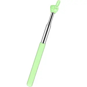 Retractable Teacher Pointer for Classroom  Reading,  Extendable Finger Pointer Stick for School, Collapsible Finger Pointing Stick, Long Telescoping Hand Pointer, Green