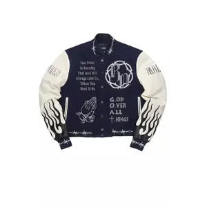 Yalanda Navy Oversized Varsity Jacket