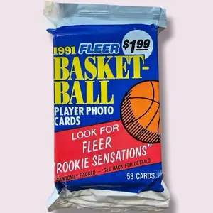 Fleer 1991-92 Basketball Jumbo Player Photo Cards - New Full Color Backs & Five Special Surprises - Collect Fleer Rookie Sensations