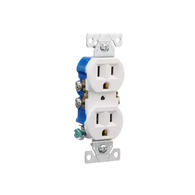 15-Amp 125-volt Residential Duplex Outlet Receptacles , White (10-Pack)