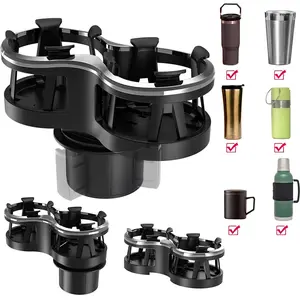 Car Cup Holder Expander, 2 in 1 Cup Holder Adapter Extender for Car with Expandable Insert, Fits Vehicle Boat Truck Holds Standard Drinks Water Bottles Yeti, Rambler, Hydro Flasks