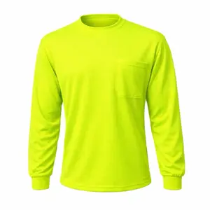 Hi Visibility Ultra Lightweight Long Sleeve Shirt - Polyester Birdeye Fabric, Quick-Dry, Menswear - 912
