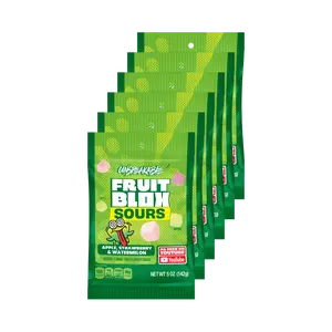 FruitBlox Unspeakable SOURS Apple Strawberry Watermelon Gummies 6 x 5oz Bags Chewy Tangy Juicy Sweet Vegan Gluten Free Real Fruit Juice Snack Bonbon