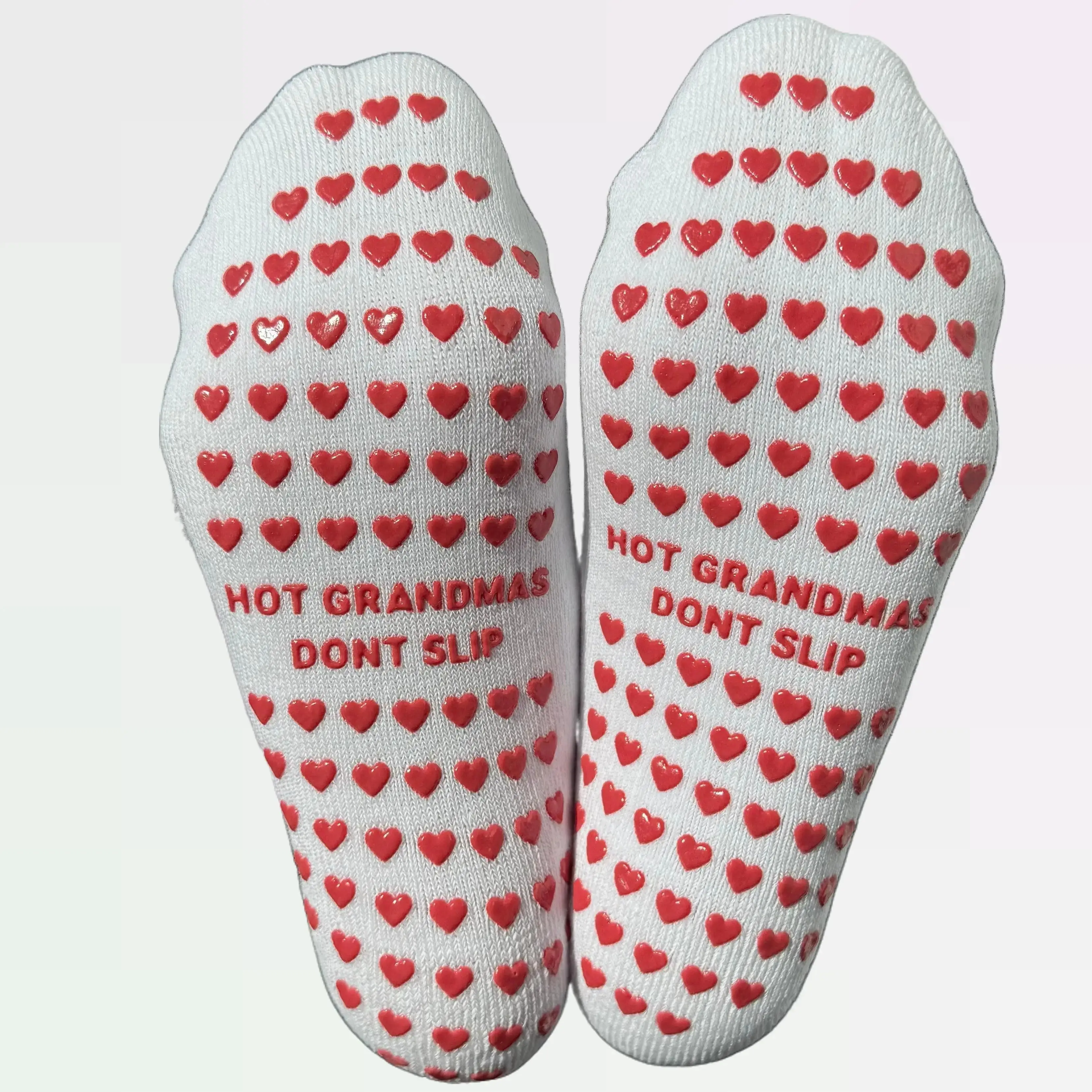 Hot Grandmas Don't Slip grip socks - White/Red - gift for grandma - nonslip socks for grandma - grandma Christmas gift