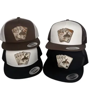 Cowboy Poker Cowhide SnapBack Hat