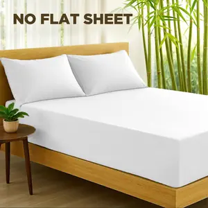 Emircey 3 Piece Bamboo Fitted Sheets Set (1 Fitted Sheet + 2 Pillowcases) – Soft, Breathable, Cooling Bedding for Home, and Dorm, Gifts for Him or Her, Sheets Set for Sleeping in Spring