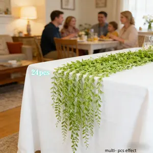 Spring New Arrival, Elegant artificial plants, Artificial Wicker - Evergreen Hanging Vine - Faux Green Hanging Plant, UV-Resistant Plastic Vine, Durable for Decor, Elegant Artificial Wicker Hanging Display, Beautifies Event Scene Arrangements