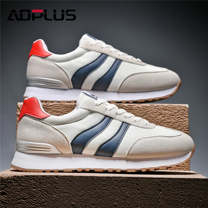 AOPLUS Men's sports lace-up running shoes, comfortable and breathable sports shoes that are fashionable and versatile, suitable for daily wear. Couples can wear casual sportswear, which is comfortable and versatile.