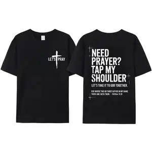 Prayer Partner T-Shirt, "Need Prayer? Tap My Shoulder" Christian Church Gift