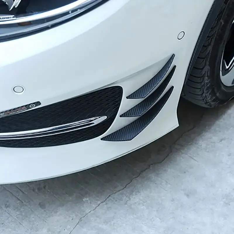 6-Piece Carbon Fiber Wind Knife Kit – Universal Front Lip & Side Skirts for SUV, Truck, Sedan |   No Drilling, Aggressive Look, Easy Install