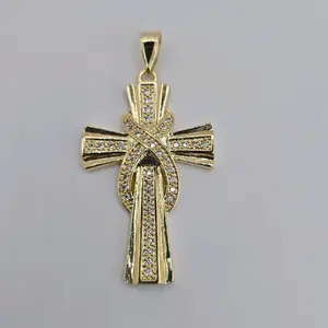 INFINITY CROSS pendant clear stone's beautiful style gold-plated NO CHAIN